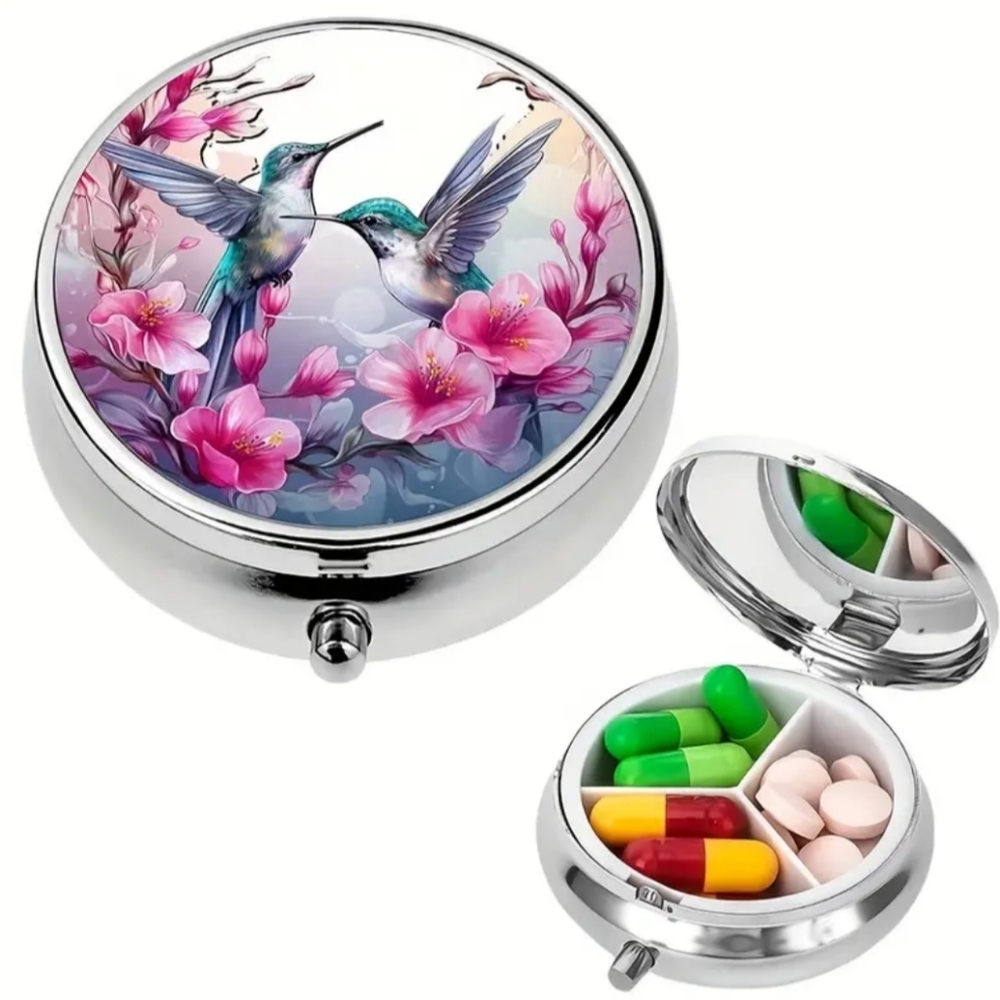 NEW Hummingbird Gift portable pill case- (#014)